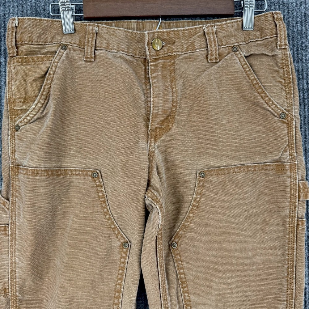 Carhartt slim fit brown duck canvas carpenter work pants women's 8R 34x30 - Picture 9 of 11